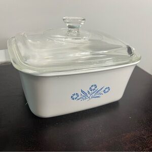 Corningware “Blue Cornflower” Casserole with Pyrex Glass Lid
